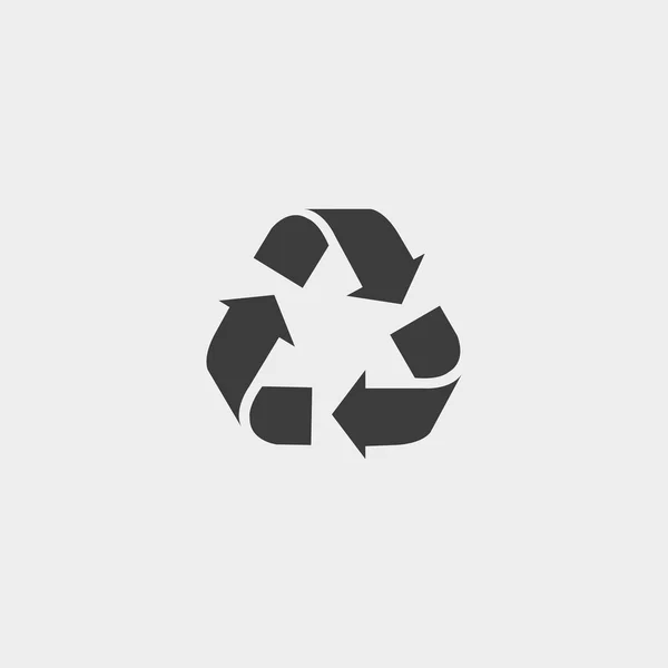 Recycle-Vektor-Symbol. Stil ist flaches Symbol, graue Farbe, abgerundete Ecken, weißer Hintergrund. — Stockvektor
