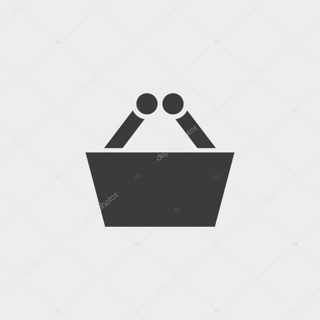 Download shopping basket icon in black color. Vector illustration ...