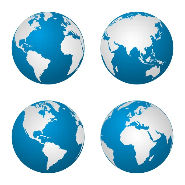 Jorden världen kretsade i fyra olika stadier. Vektor illustration — Stock vektor