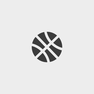 Basketbol simge siyah renkli düz bir tasarım. Vektör çizim eps10