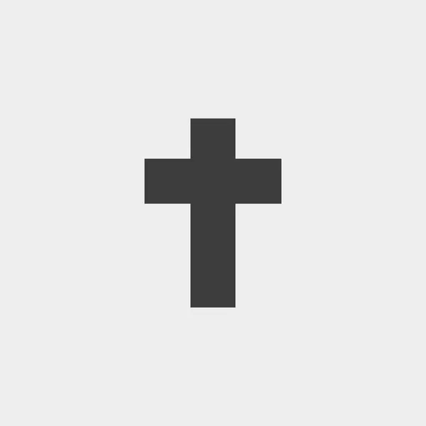 Ícone de cruz em um design plano na cor preta. Ilustração vetorial eps10 —  Vetores de Stock