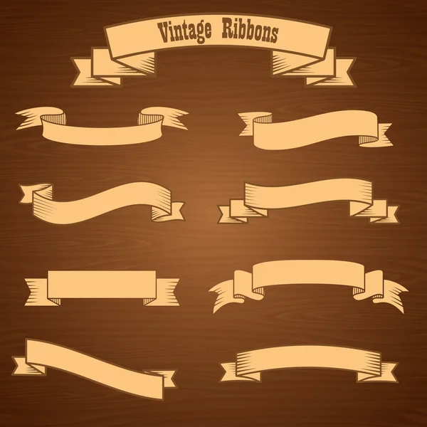 Vintage ribbon banners set. Vector illustration EPS10 — Stock Vector