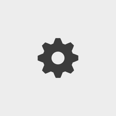 Dişli simgesini siyah renkli düz bir tasarım. Vektör çizim eps10