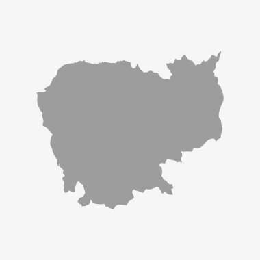 Gri beyaz bir arka plan üzerinde Kamboçya Haritası