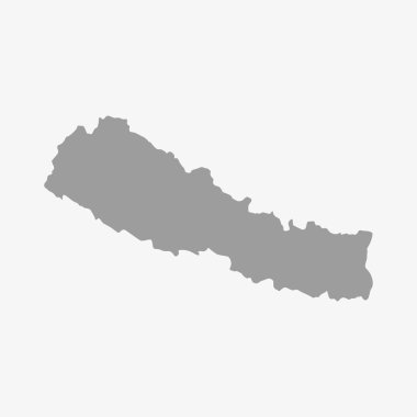 Gri beyaz bir arka plan üzerinde Nepal Haritası