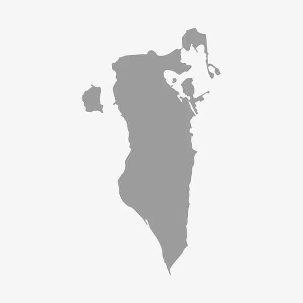 Μπαχρέιν χάρτη με γκρι χρώμα σε άσπρο φόντο — Διανυσματικό Αρχείο