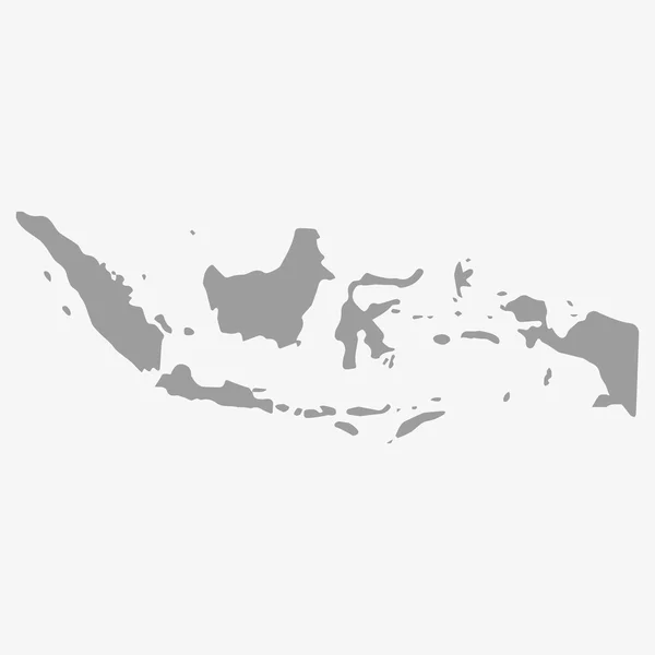 Indonesia mappa in grigio su sfondo bianco — Vettoriale Stock
