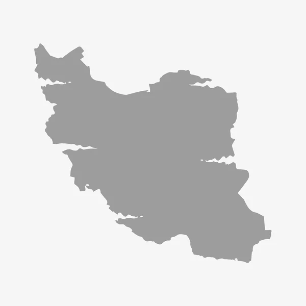 Iran carte en gris sur fond blanc — Image vectorielle