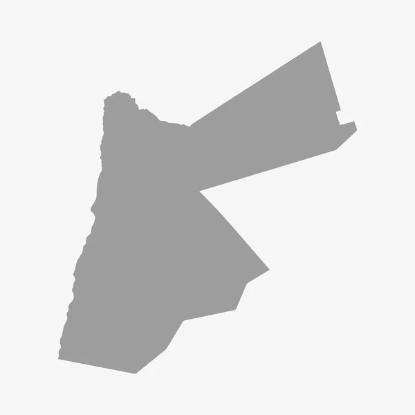 Jordanië kaart in het grijs op een witte achtergrond — Stockvector