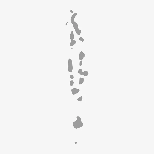 Gri beyaz bir arka plan üzerinde Maldivler Haritası — Stok Vektör