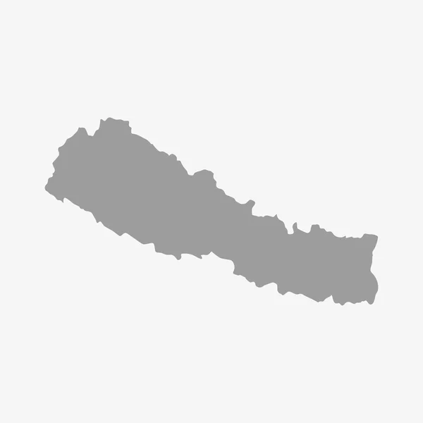 Mapa de Nepal en gris sobre fondo blanco — Archivo Imágenes Vectoriales