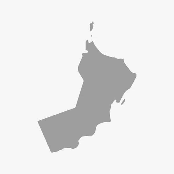 Χάρτης Oman με γκρι χρώμα σε άσπρο φόντο — Διανυσματικό Αρχείο
