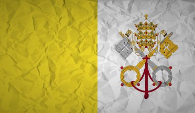 Vatikan bayrağı buruşuk kağıt etkisi ile