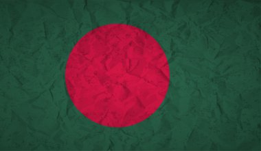 Buruşuk kağıt ve grunge etkisi ile Bangladeş bayrağı