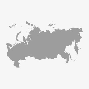 Russia map in gray on a white background