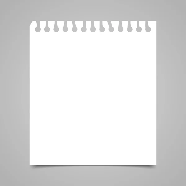 Cuaderno en espiral realista en blanco aislado sobre fondo gris — Archivo Imágenes Vectoriales