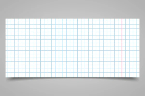 White squared paper sheet on a gray background — Stock Vector