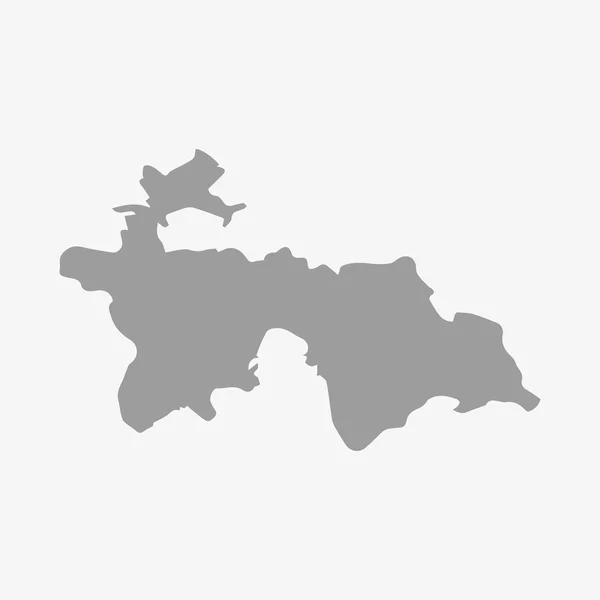 Tadzjikistan karta i grå på vit bakgrund — Stock vektor