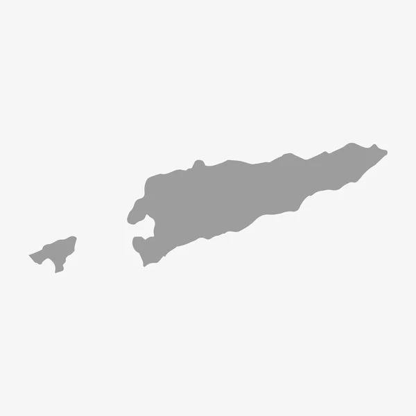 Peta Timor Leste berwarna abu-abu dengan latar belakang putih - Stok Vektor