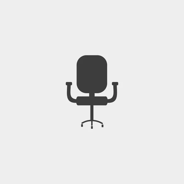 Icono de silla de oficina en un diseño plano en color negro. Ilustración vectorial eps10 — Vector de stock