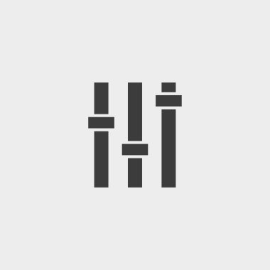 Equalizer'ı simge siyah renkli düz bir tasarım. Vektör çizim eps10