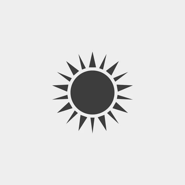 Icona Sun in un design piatto in colore nero. Illustrazione vettoriale eps10 — Vettoriale Stock