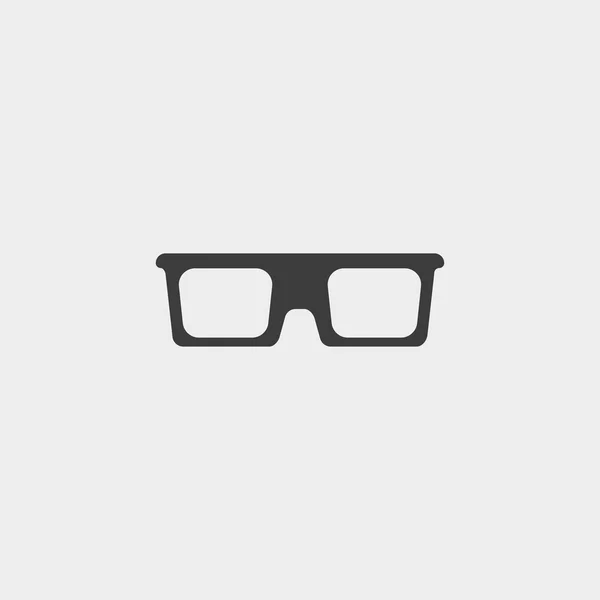 Ikon kacamata hitam dengan desain datar dengan warna hitam. Ilustrasi vektor eps10 - Stok Vektor