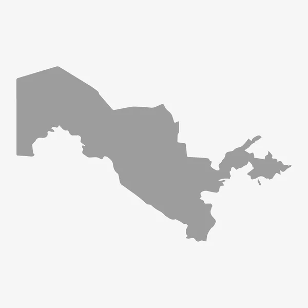 Ουζμπεκιστάν χάρτη με γκρι χρώμα σε άσπρο φόντο — Διανυσματικό Αρχείο