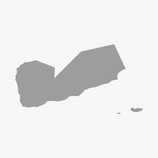 Υεμένη χάρτη με γκρι χρώμα σε άσπρο φόντο — Διανυσματικό Αρχείο