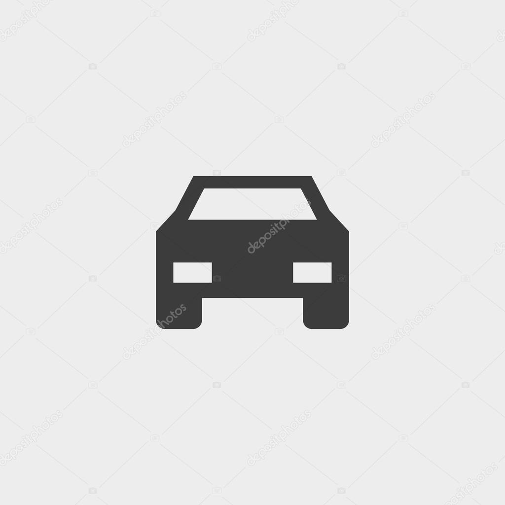 Car icon in a flat design in black color. Vector illustration eps10