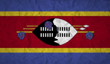 Svaziland bayrak buruşuk kağıt ve grunge etkisi ile