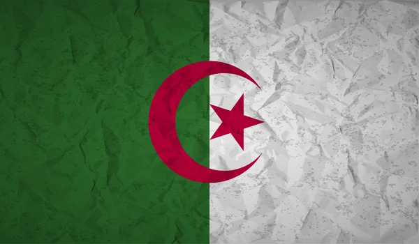 Algeria bandiera con l'effetto di carta accartocciata e grunge — Vettoriale Stock