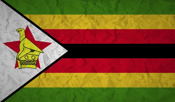 Zimbabwe bandiera con l'effetto di carta accartocciata e grunge — Vettoriale Stock