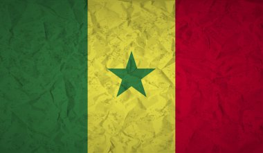 Senegal bayrak buruşuk kağıt ve grunge etkisi ile