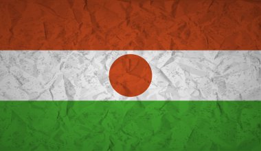 Nijer bayrak buruşuk kağıt ve grunge etkisi ile