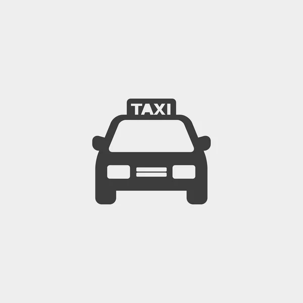 Піктограма автомобіля таксі у плоскому дизайні чорного кольору. Векторні ілюстрації eps10 — стоковий вектор