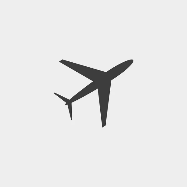Icono de avión en un diseño plano en color negro. Ilustración vectorial eps10 — Vector de stock