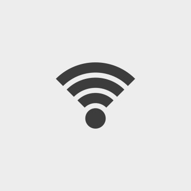 WiFi simge siyah renkli düz bir tasarım. Vektör çizim eps10