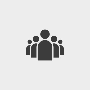 İnsanlar simge siyah renkli düz bir tasarım. Vektör çizim eps10