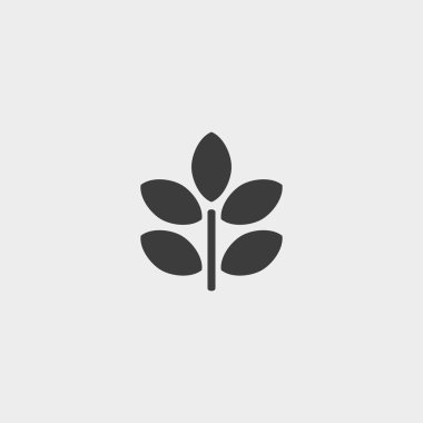 Simge siyah renkli düz bir tasarım bitki. Vektör çizim eps10