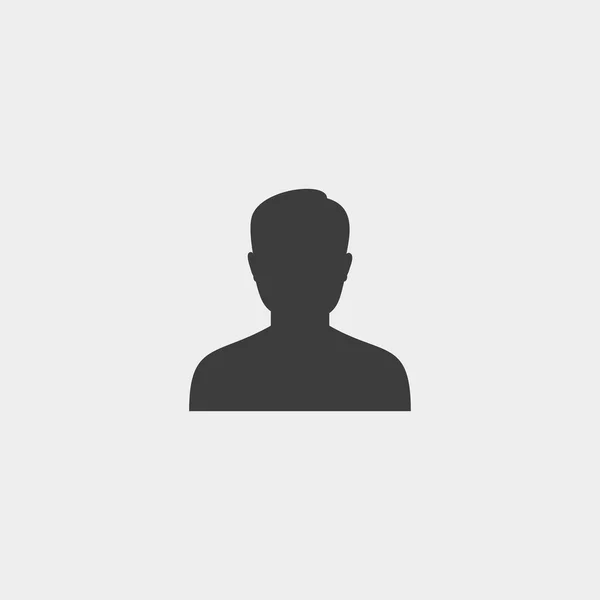 Icona utente maschile in un design piatto in colore nero. Illustrazione vettoriale eps10 — Vettoriale Stock