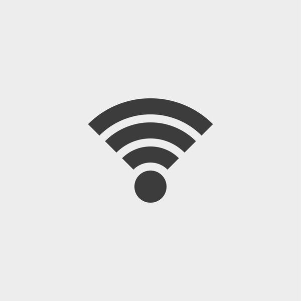 WIFI Icon in a flat design in black color. Vector illustration eps10