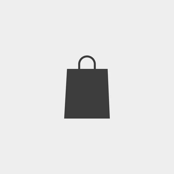 购物袋图标在平面设计中黑色的颜色。矢量图 eps10 — 图库矢量图片
