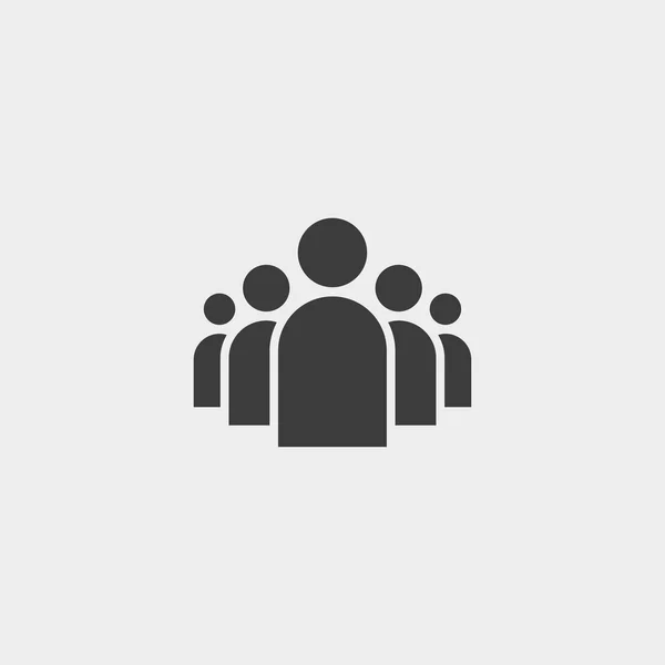 Icono de la gente en un diseño plano en color negro. Ilustración vectorial eps10 — Vector de stock