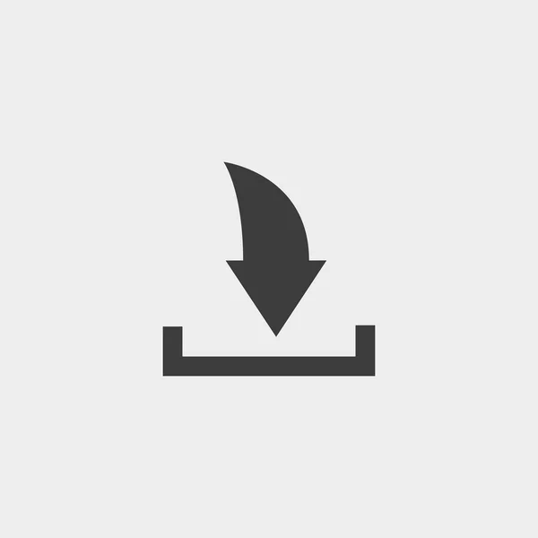 Icono de descarga en un diseño plano en color negro. Ilustración vectorial eps10 — Vector de stock