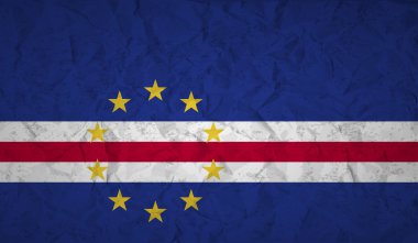 Cape Verde bayrak buruşuk kağıt ve grunge etkisi ile