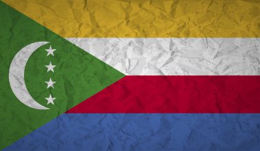 Buruşuk kağıt ve grunge etkisi ile Komor bayrağı