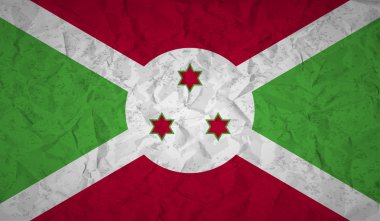 Burundi bayrağı buruşuk kağıt ve grunge etkisi ile