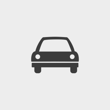 Araba simge siyah renkli düz bir tasarım. Vektör çizim eps10