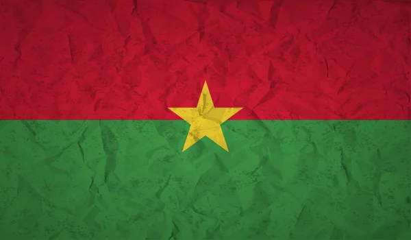 Vlajka Burkiny Faso s efektem zmačkaný papír a grunge — Stockový vektor